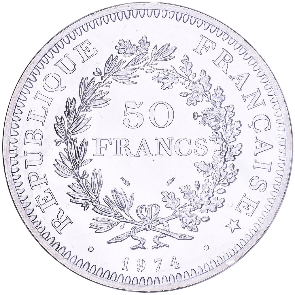 France, 50 Francs, Hercule, 1974, Paris, série FDC, Argent, FDC, Gadoury:882