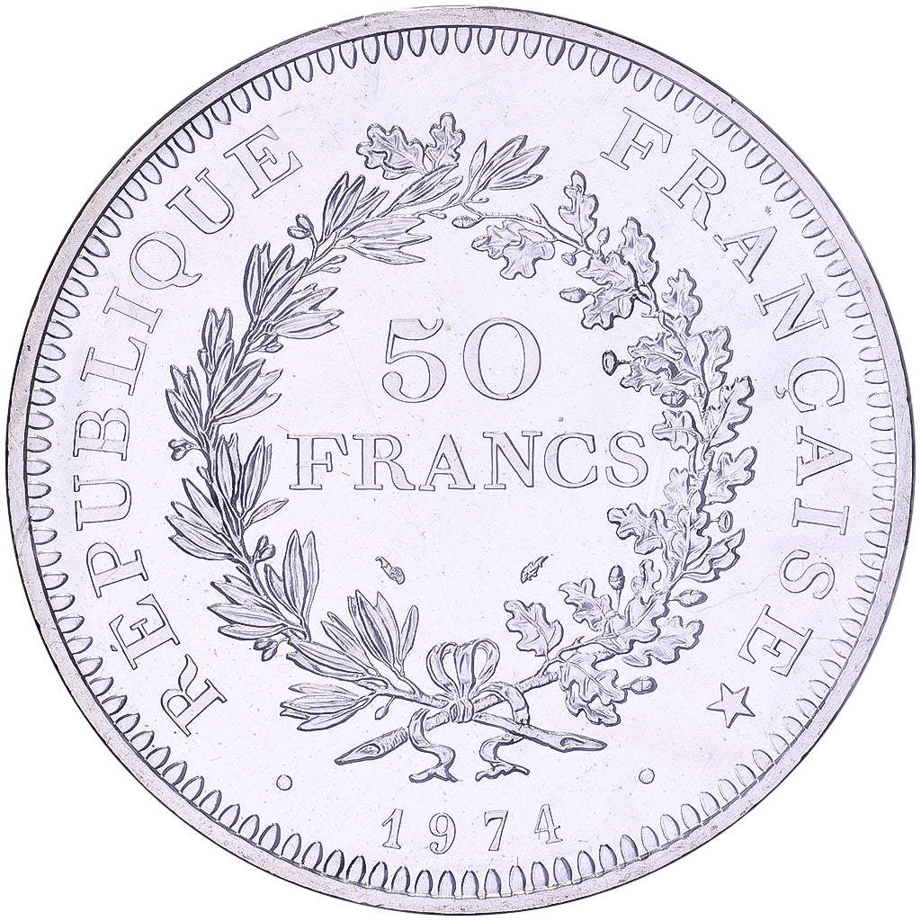 France, 50 Francs, Hercule, 1974, Paris, série FDC, Argent, FDC, Gadoury:882