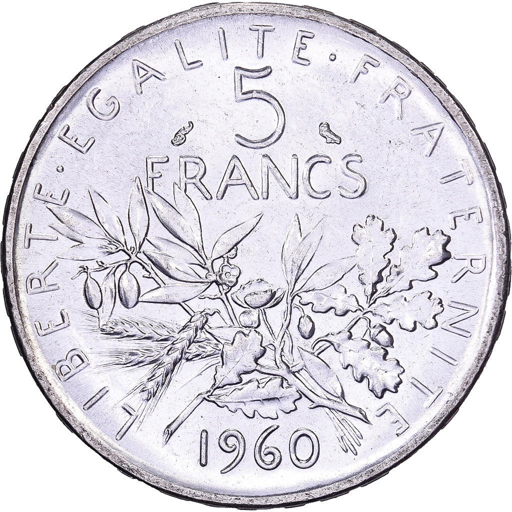 Francia, 5 Francs, Semeuse, 1960, Argento, SPL, Gadoury:770, Le Franc:F.340