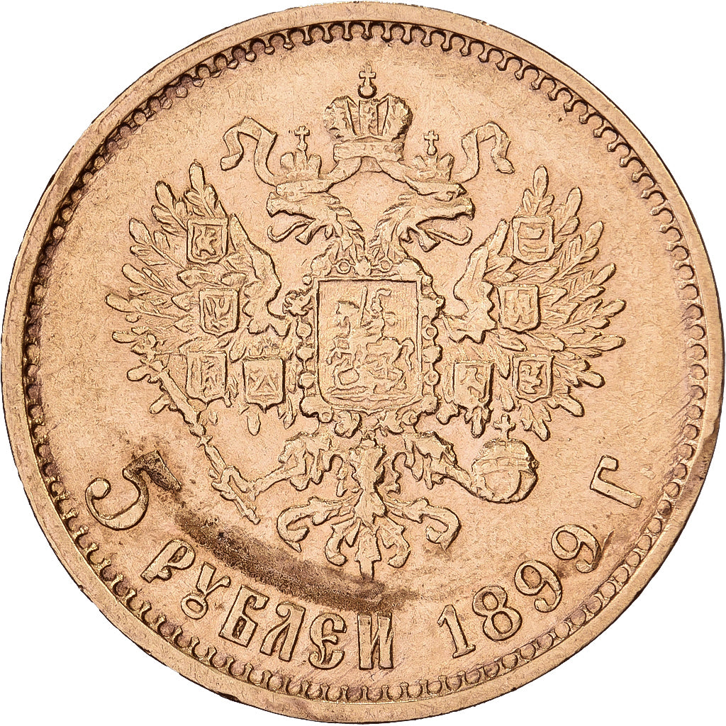 Russie, Nicholas II, 5 Roubles, 1899, Saint-Pétersbourg, Or, TTB, KM:62