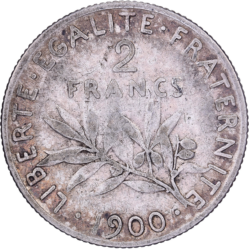 France, 2 Francs, Semeuse, 1900, Paris, Silver, VF(20-25), Gadoury:532, KM:845.1