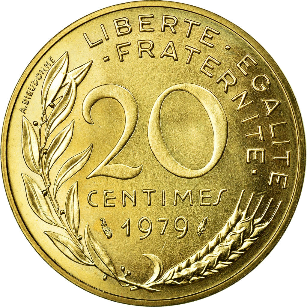 Coin, France, Marianne, 20 Centimes, 1979, Paris, MS(65-70), Aluminum-Bronze