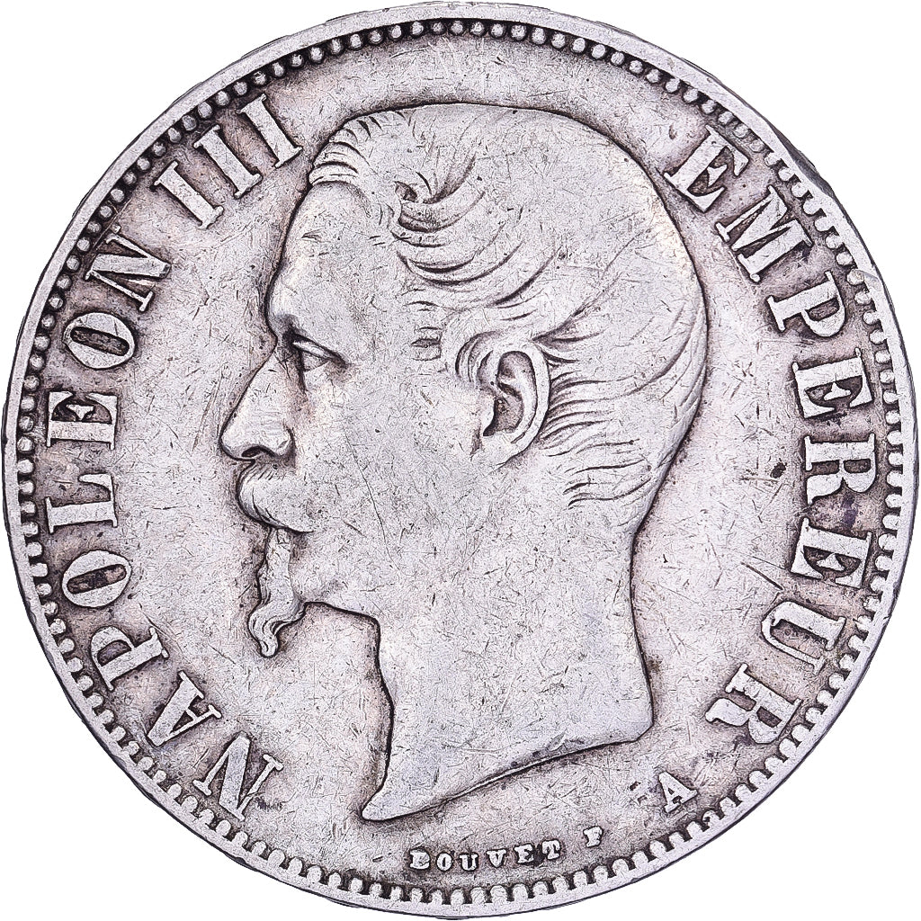 Frankreich, Napoleon III, 5 Francs, Napoléon III, 1855, Paris, Silber, S+