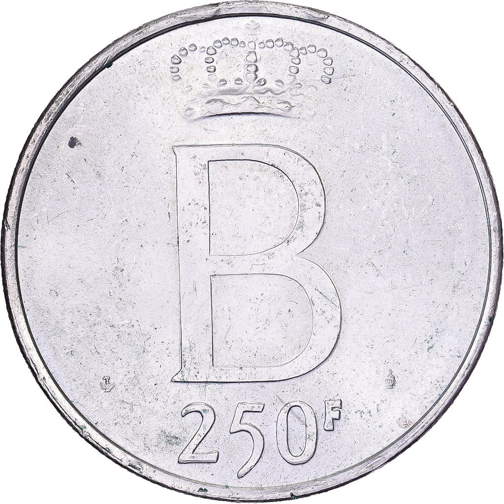 België, 250 Francs, 250 Frank, 1976, Brussels, Zilver, ZF+, KM:158.1