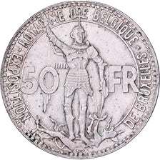 Belgio, 50 Francs, 50 Frank, 1935, Argento, BB, KM:106.1