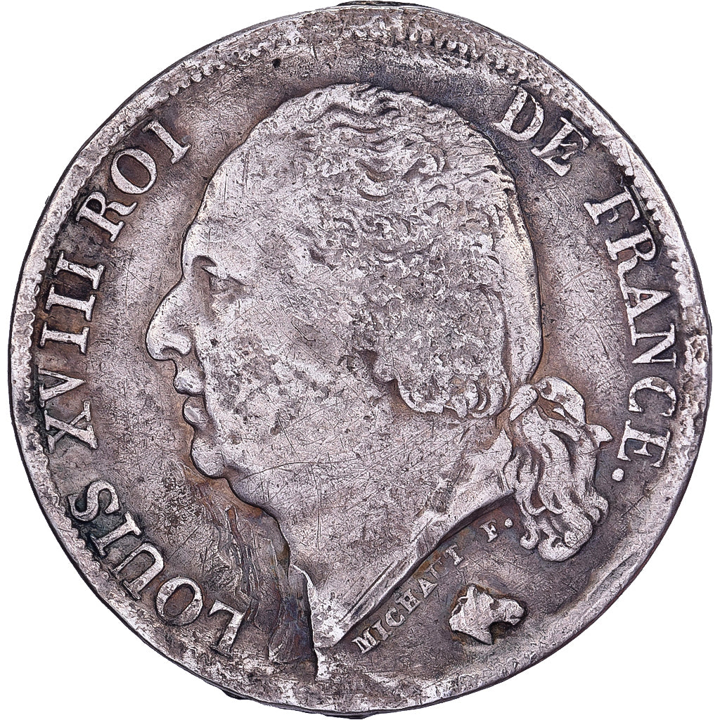 France, Louis XVIII, Franc, 1822, Paris, Silver, VF(20-25), Gadoury:449