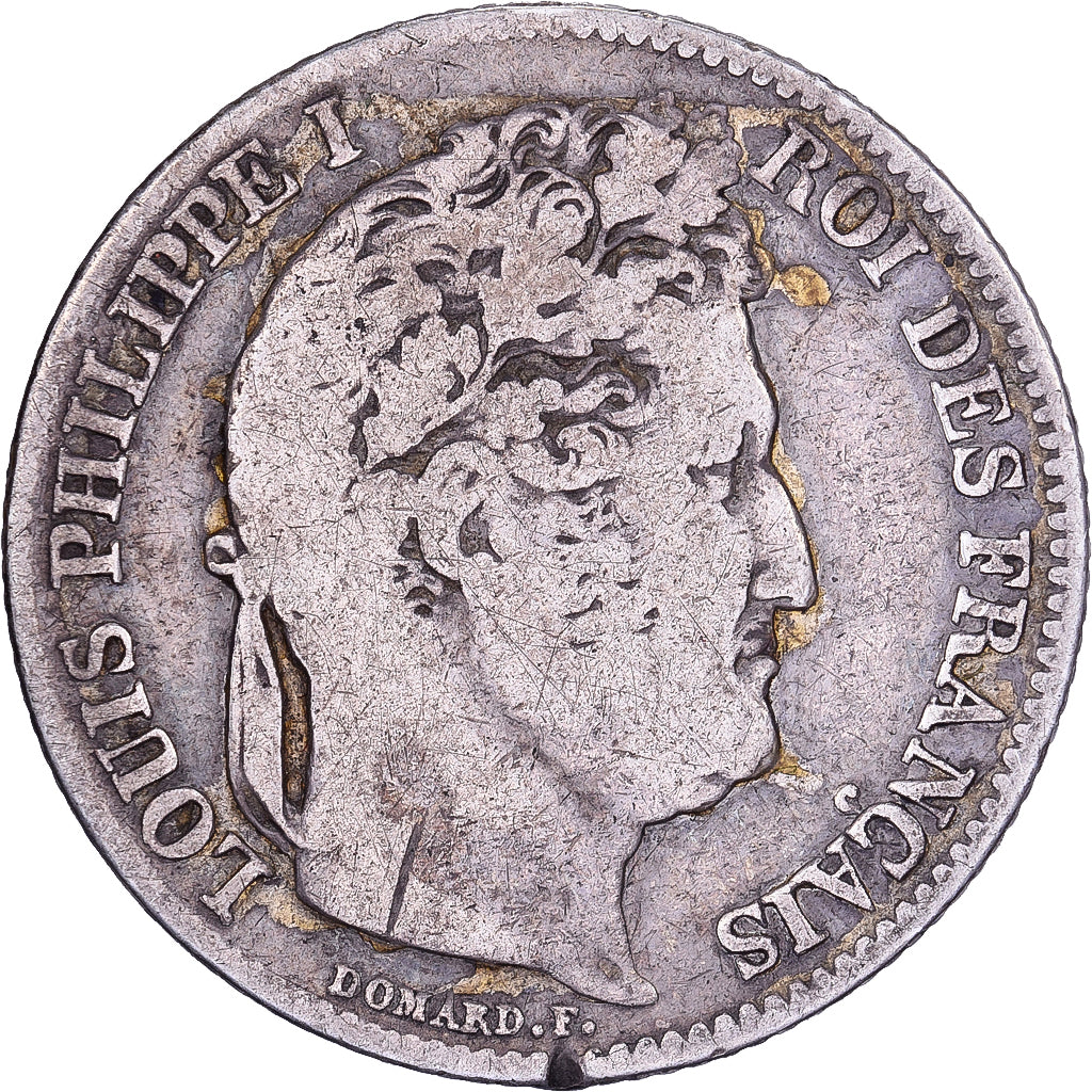 France, Franc, Louis-Philippe, 1845, Rouen, Argent, B+, Gadoury:453, KM:748.1