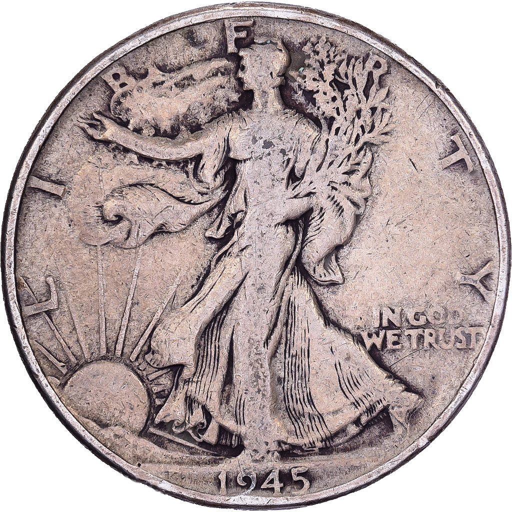 États-Unis, Half Dollar, Walking Liberty Half Dollar, 1945, Philadelphie