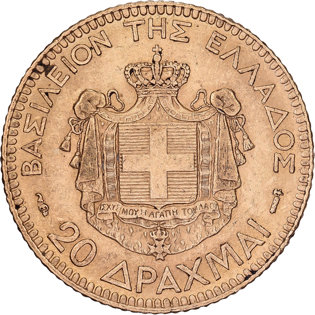 Griechenland, George I, 20 Drachmai, 1884, Paris, Gold, SS, KM:56