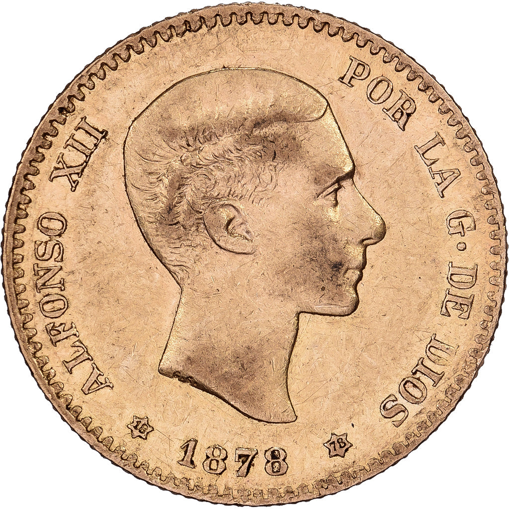 Spain, Alfonso XII, 10 Pesetas, 1878, Madrid, Gold, EF(40-45), KM:677