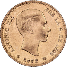 España, Alfonso XII, 10 Pesetas, 1878, Madrid, Oro, MBC, KM:677