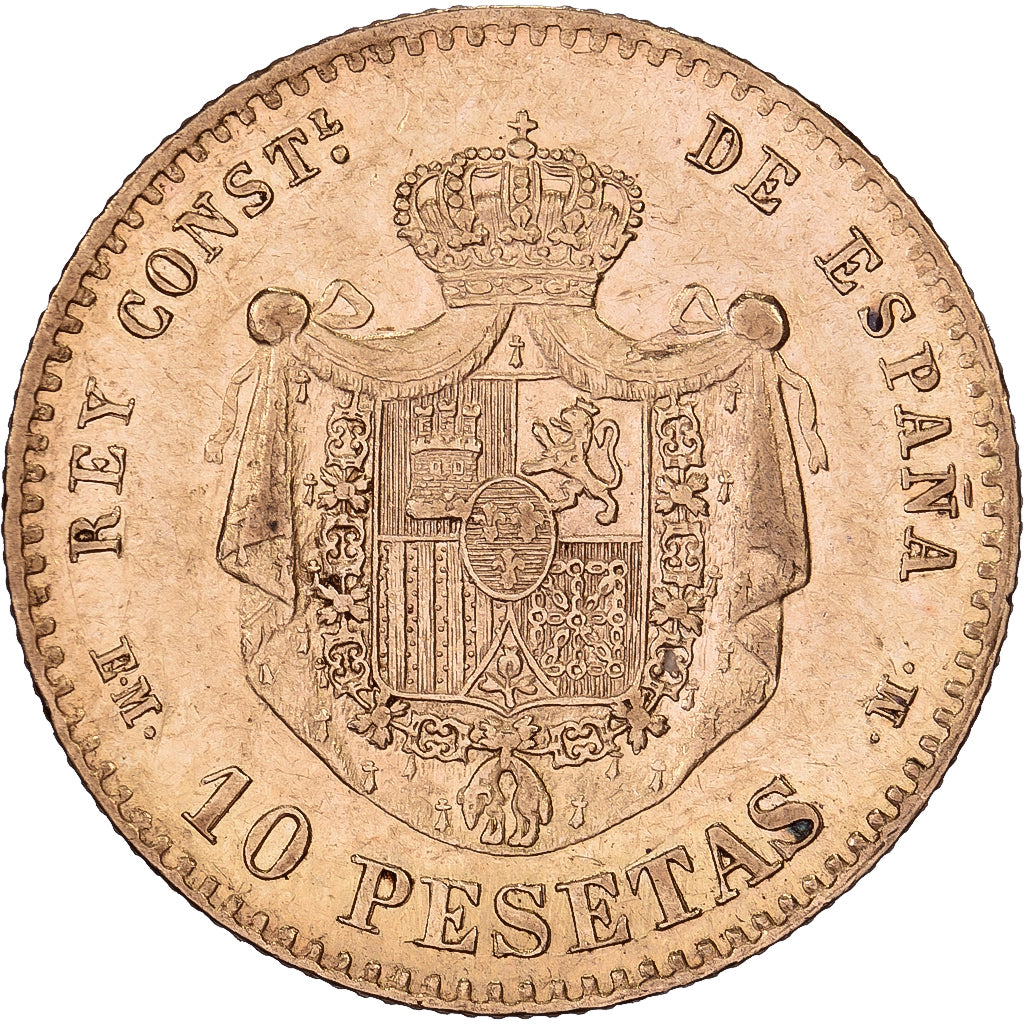 Spain, Alfonso XII, 10 Pesetas, 1878, Madrid, Gold, EF(40-45), KM:677