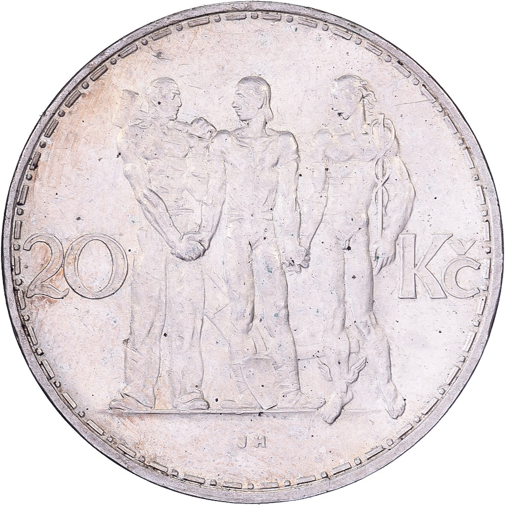 Cecoslovacchia, 20 Korun, 1933, Argento, SPL-, KM:17