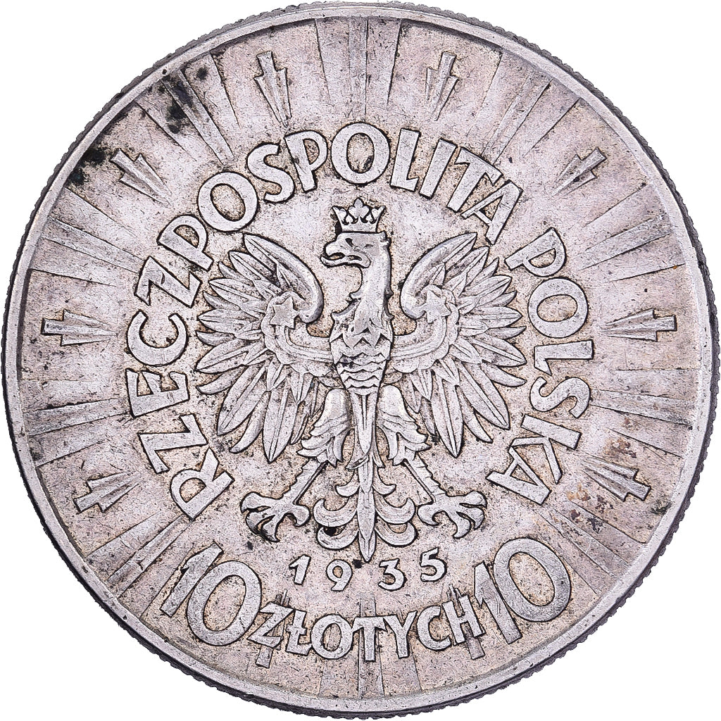 Pologne, 10 Zlotych, 1935, Warsaw, Argent, TTB, KM:29