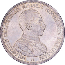 Landy niemieckie, PRUSSIA, Wilhelm II, 5 Mark, 1914, Berlin, Srebro, AU(55-58)