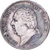 Francia, Louis XVIII, 5 Francs, 1824, Paris, Plata, MBC, Gadoury:614, KM:711.1