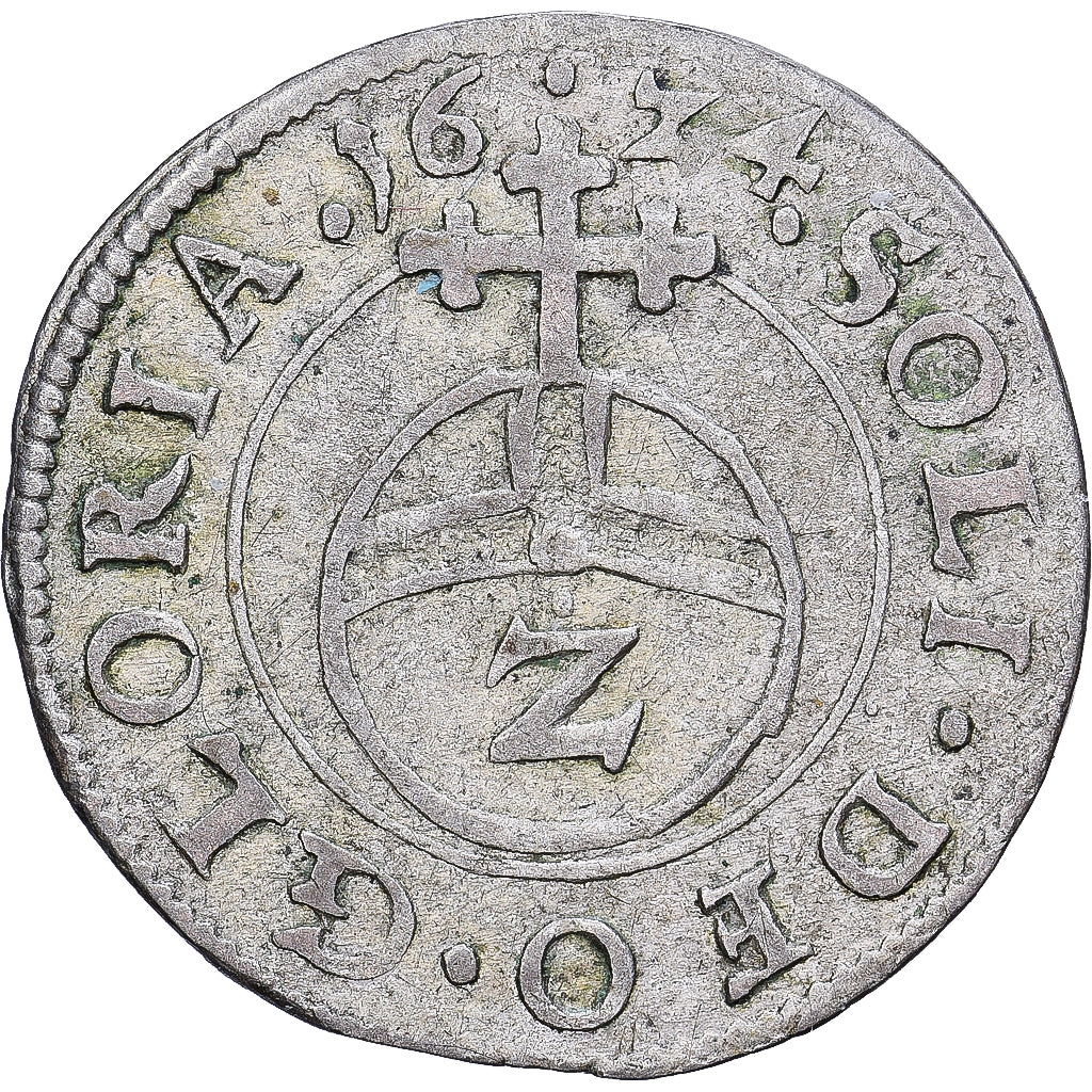Estados alemanes, BAVARIA, Maximilian I, 2 Kreuzer, 1/2 Batzen, '1624', Munich
