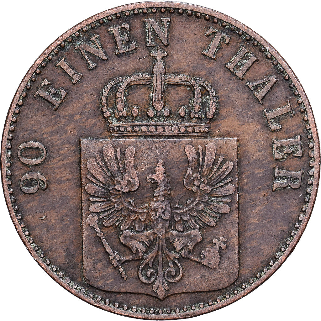 Estados alemanes, PRUSSIA, Friedrich Wilhelm IV, 4 Pfennig, 1852, Berlin, Cobre