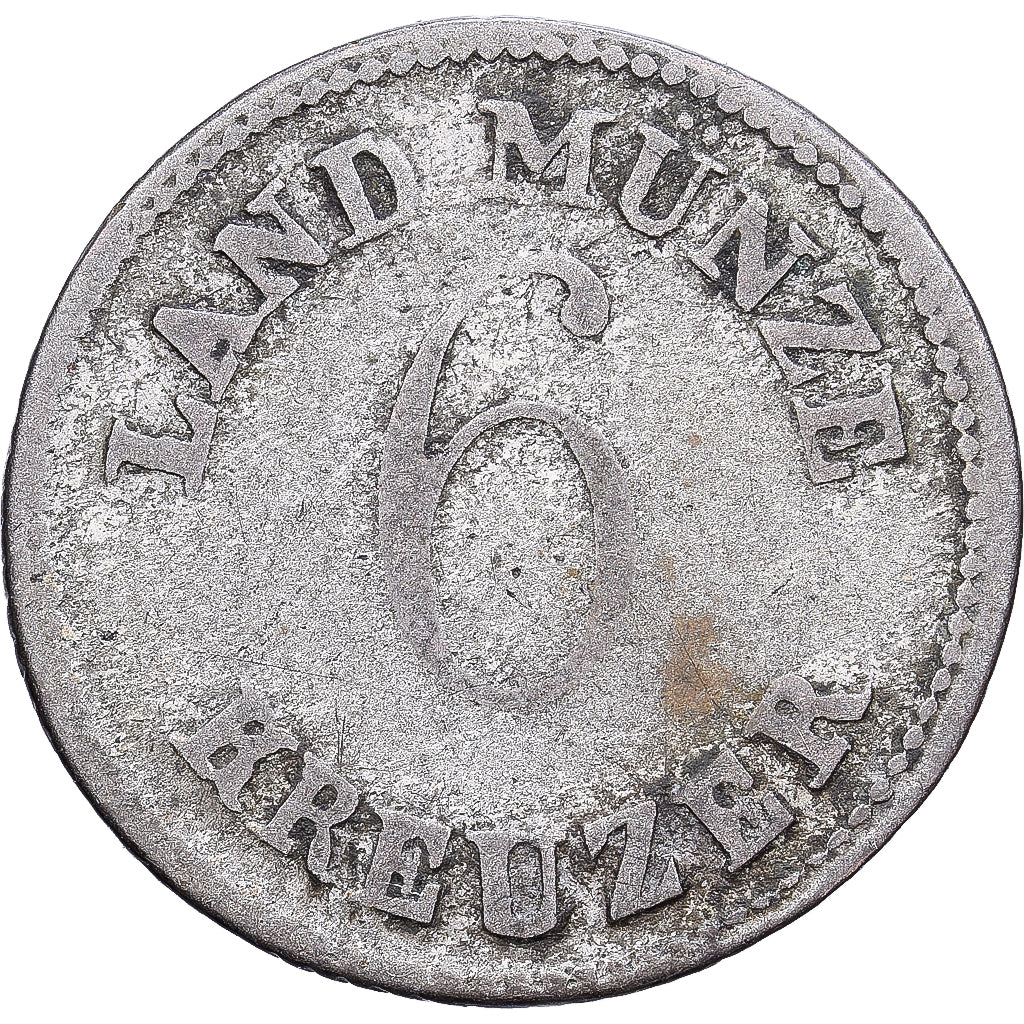 Estados alemanes, SAXE-MEININGEN, Bernhard II, 6 Kreuzer, 1827, Plata, BC+