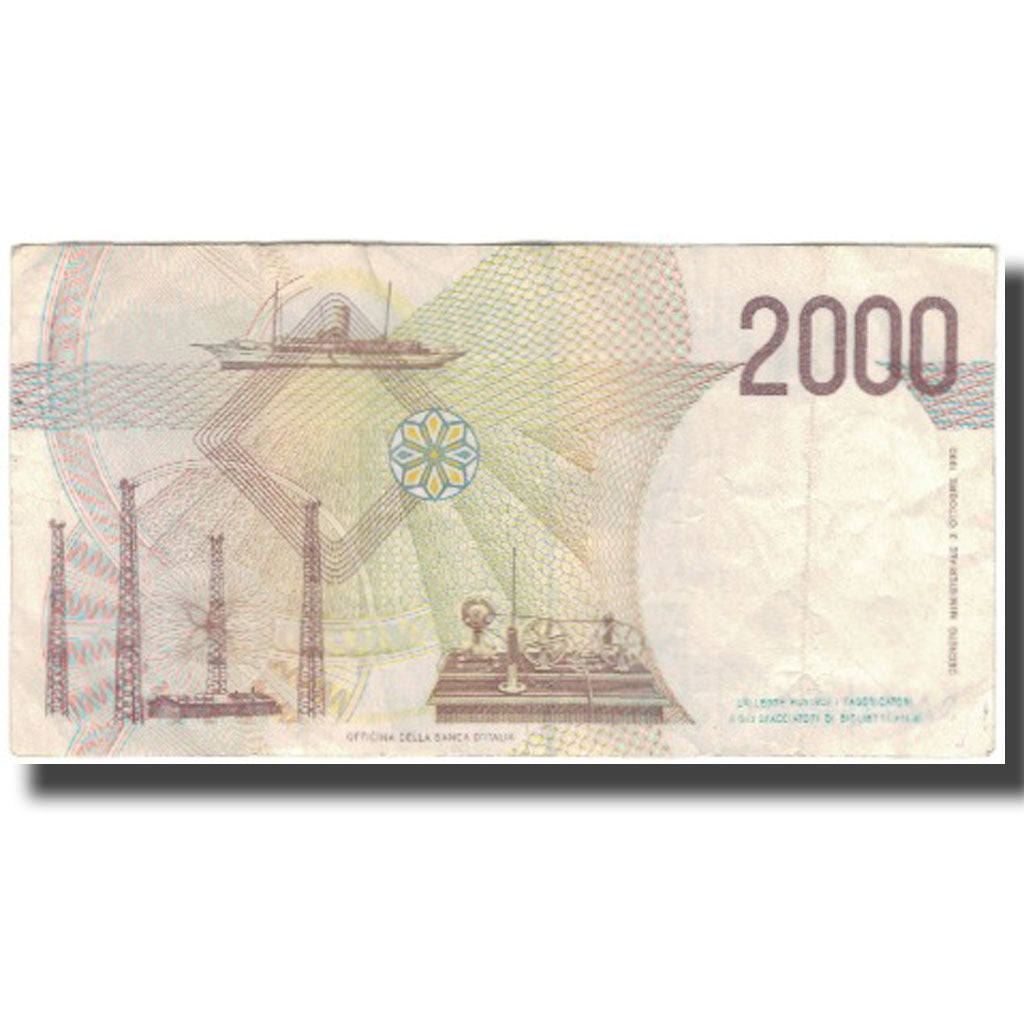 Nota, Itália, 2000 Lire, KM:115, EF(40-45)