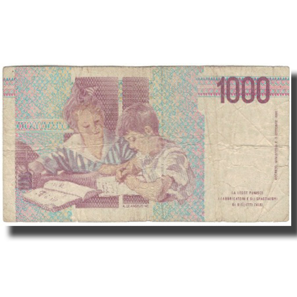Nota, Itália, 1000 Lire, KM:114a, VG(8-10)