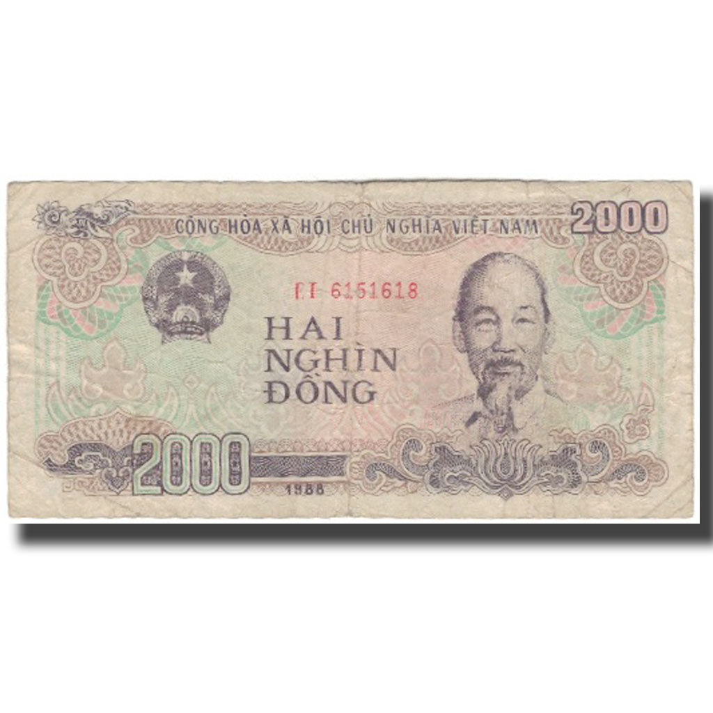 Banknote, Vietnam, 2000 D<ox>ng, 1988, KM:107a, VG(8-10)