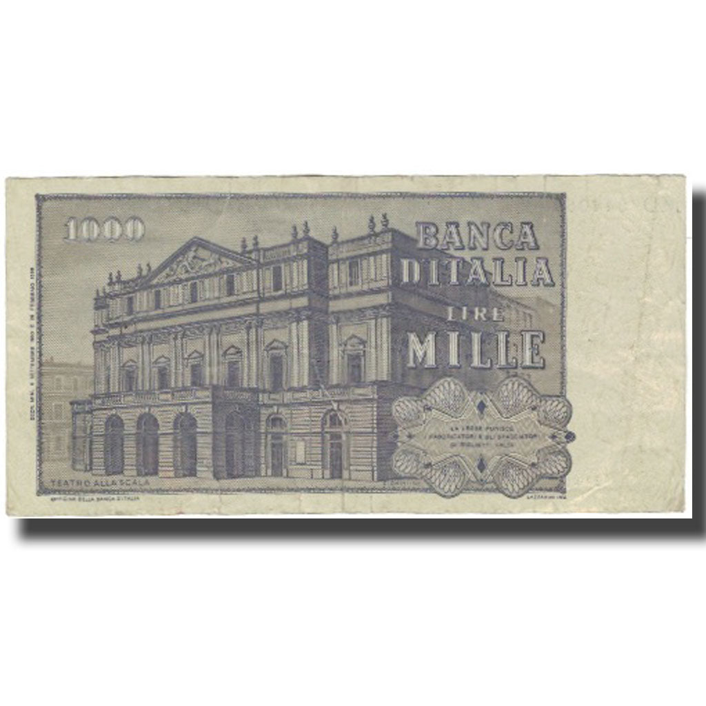 Nota, Itália, 1000 Lire, KM:101g, VG(8-10)