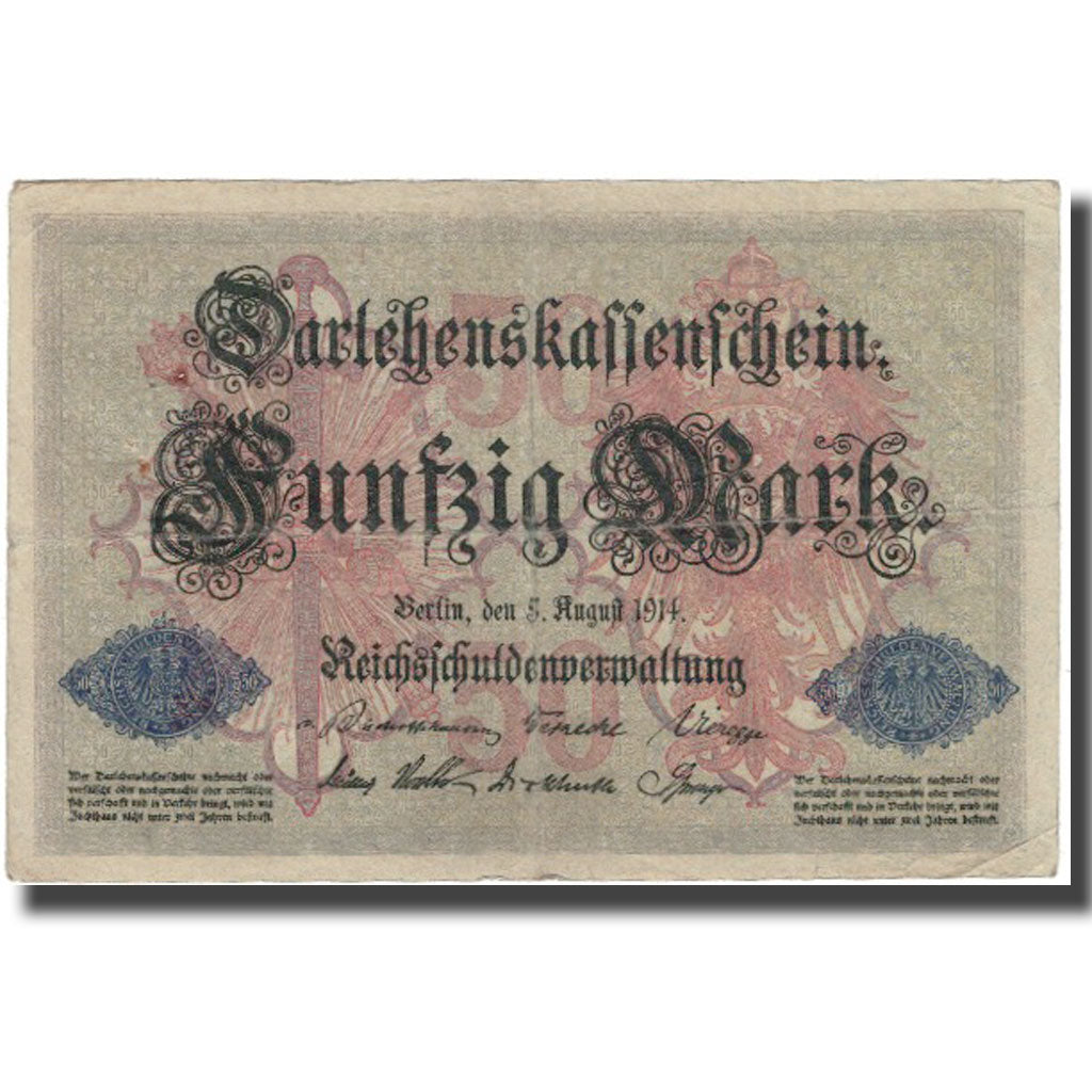 Banknote, Germany, 50 Mark, 1914, KM:49b, VF(20-25)