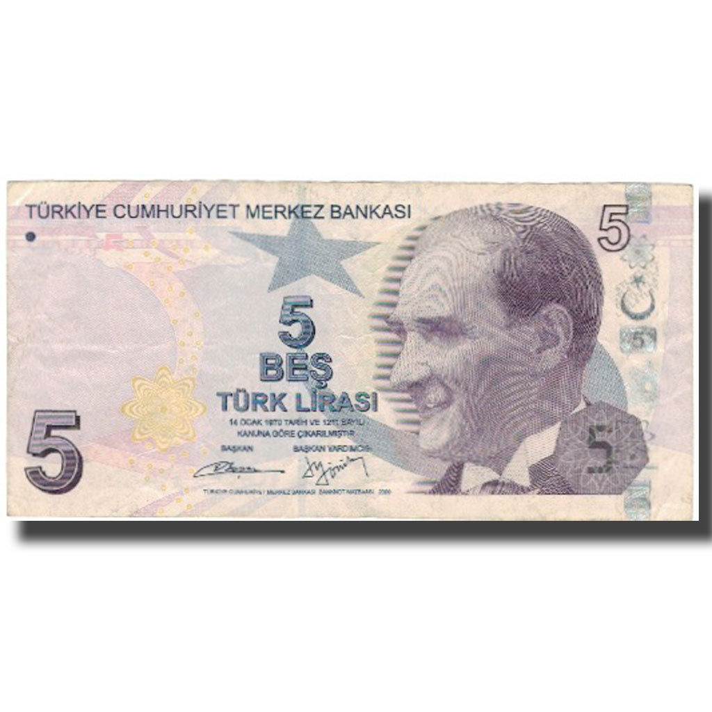 Billete, 5 Lira, Turquía, KM:222, BC