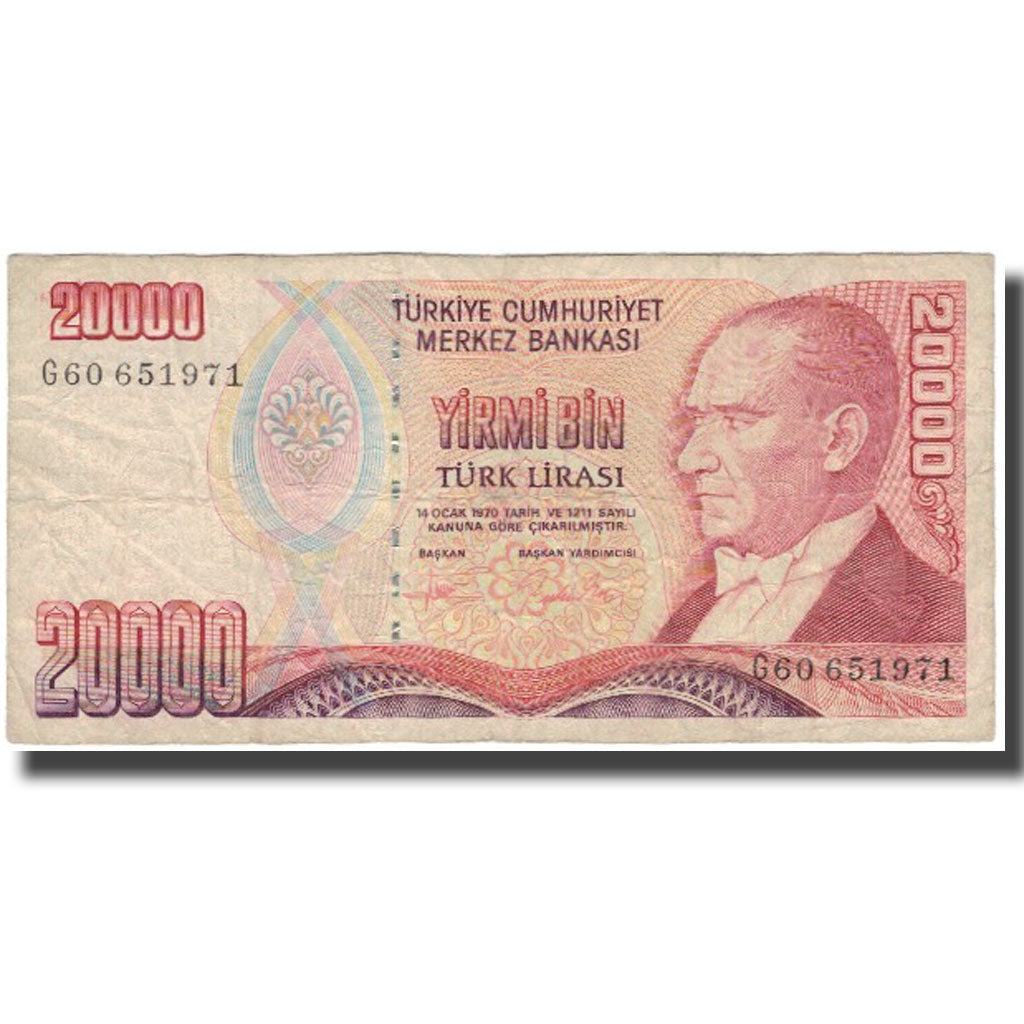 Billet, Turquie, 20,000 Lira, KM:202, B