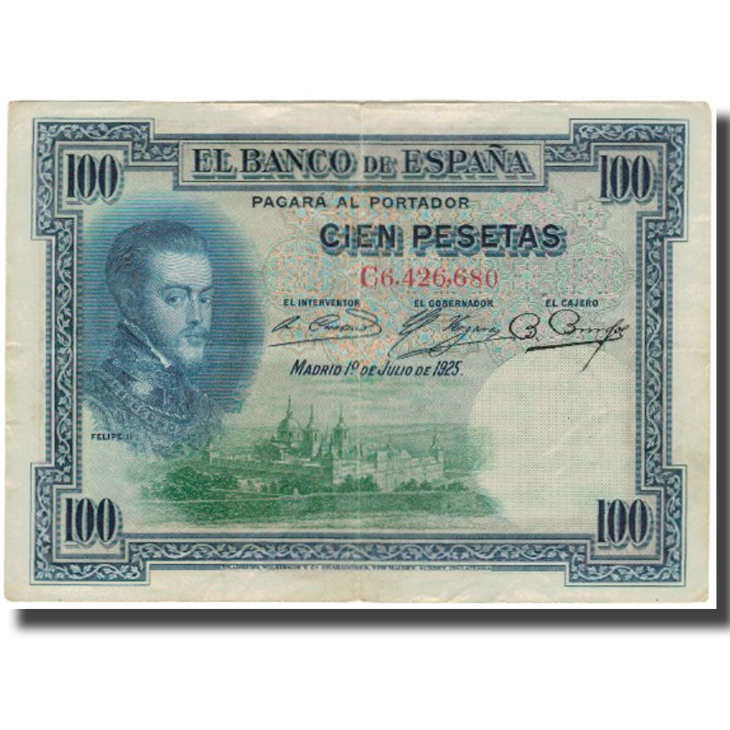 Banknote, Spain, 100 Pesetas, 1925-07-01, KM:69c, EF(40-45)