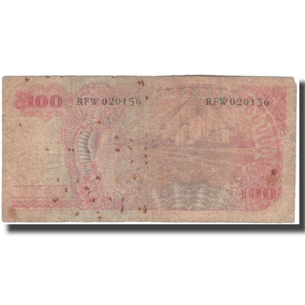 Nota, Indonésia, 100 Rupiah, 1968, KM:122a, AG(1-3)