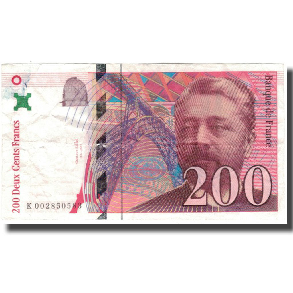 França, 200 Francs, Eiffel, 1995, EF(40-45), Fayette:75.1, KM:159a