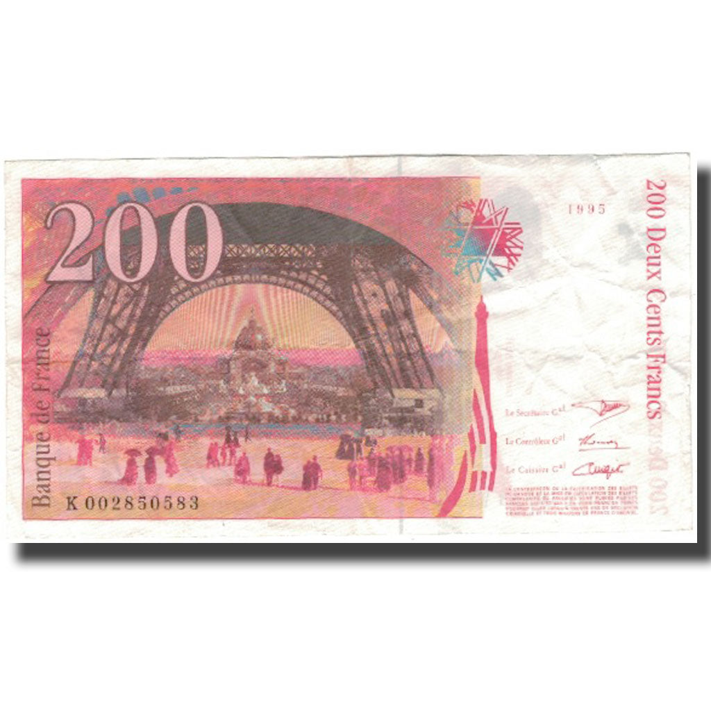 França, 200 Francs, Eiffel, 1995, EF(40-45), Fayette:75.1, KM:159a