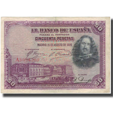 Banknote, Spain, 50 Pesetas, 1928-08-15, KM:75a, VF(30-35)