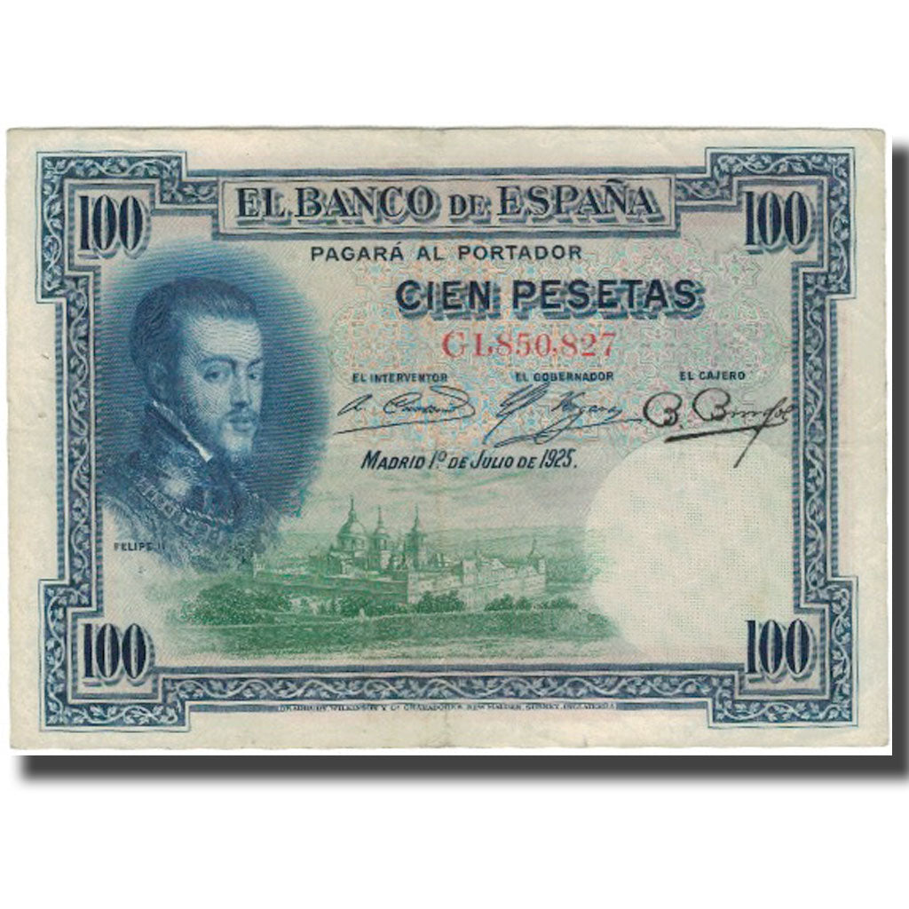 Billete, 100 Pesetas, España, 1925-07-01, KM:69a, BC+