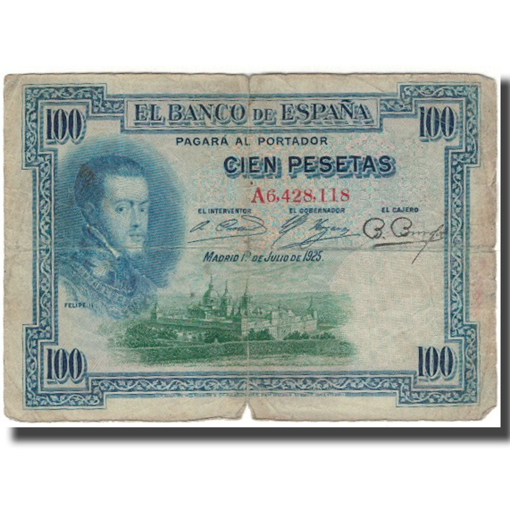 Banconote, Spagna, 100 Pesetas, 1925-07-01, KM:69a, D+
