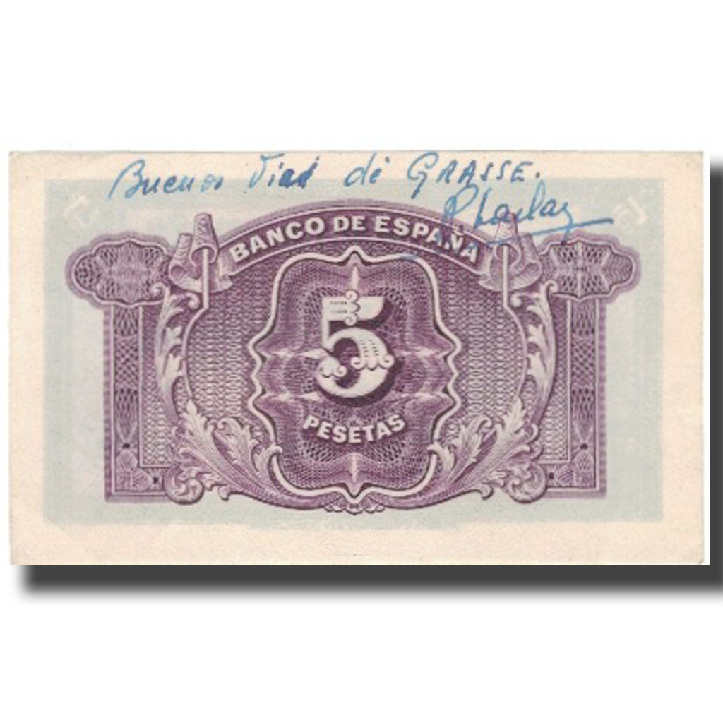 Banconote, Spagna, 5 Pesetas, 1935, KM:85a, BB