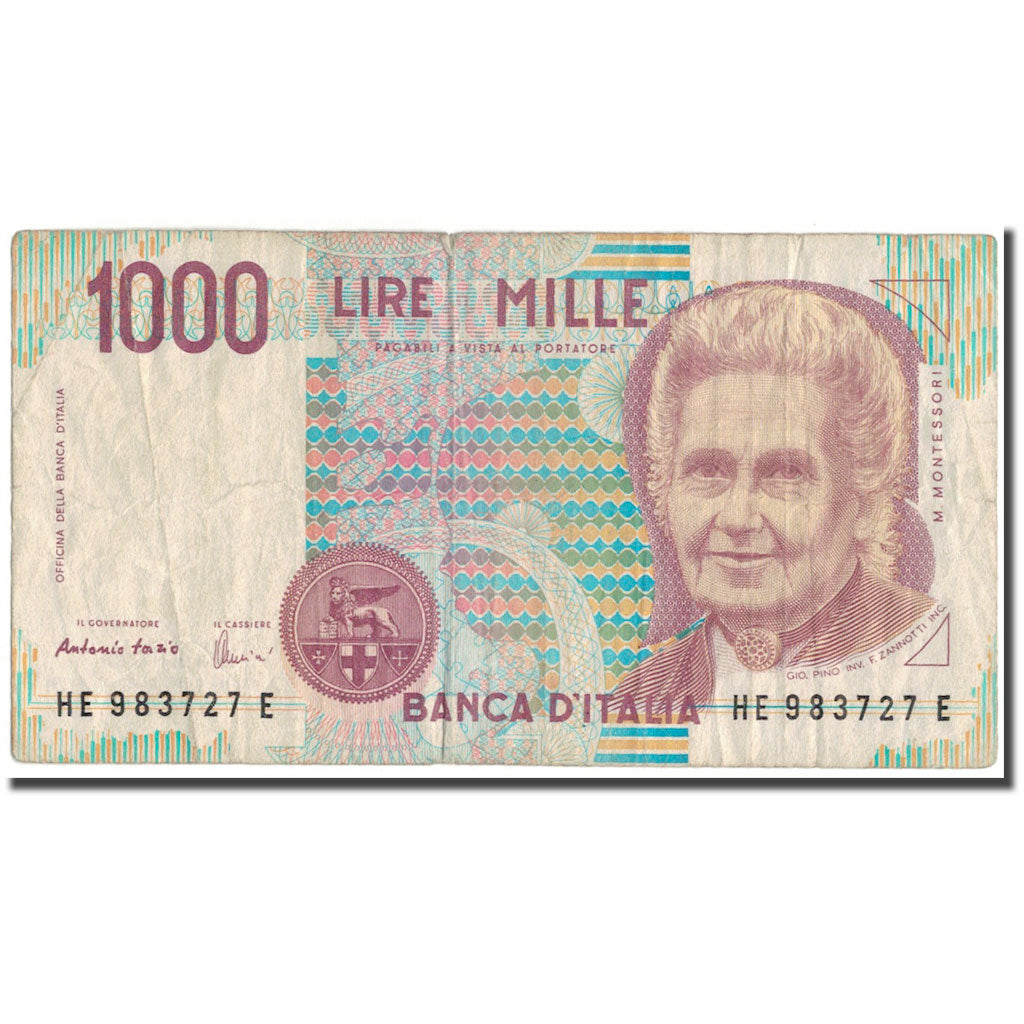 Nota, Itália, 1000 Lire, KM:114c, F(12-15)