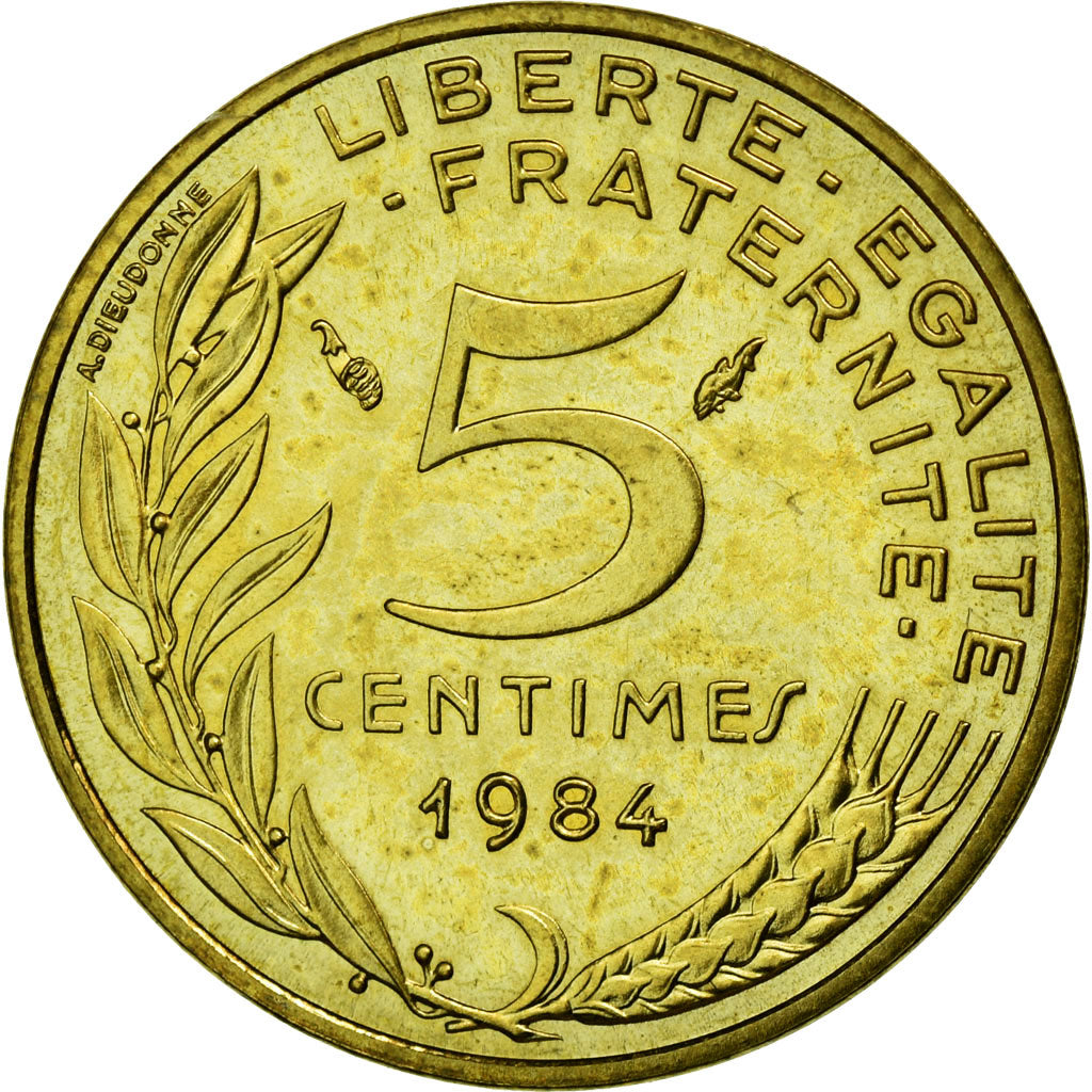 Coin, France, Marianne, 5 Centimes, 1984, Paris, MS(65-70), Aluminum-Bronze