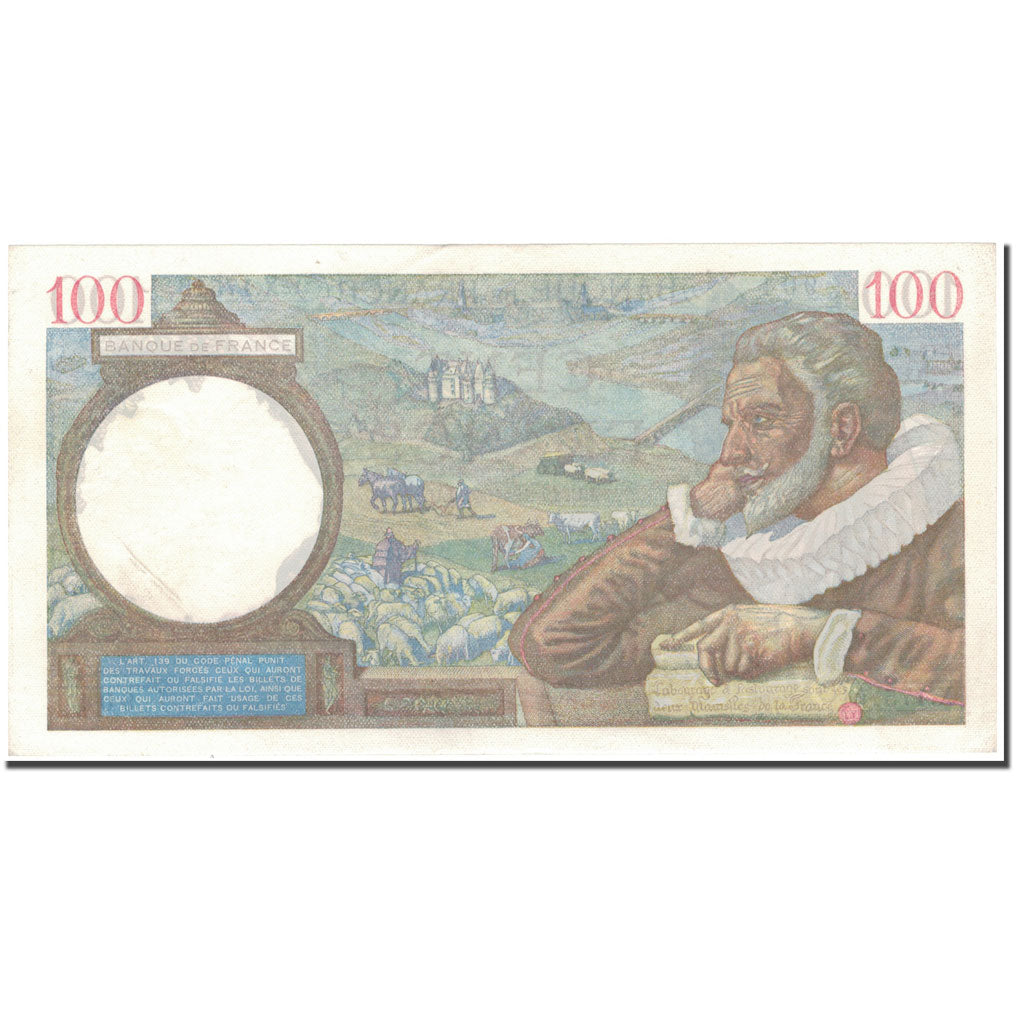 France, 100 Francs, Sully, 1940-12-19, UNC(63), Fayette:26.43, KM:94