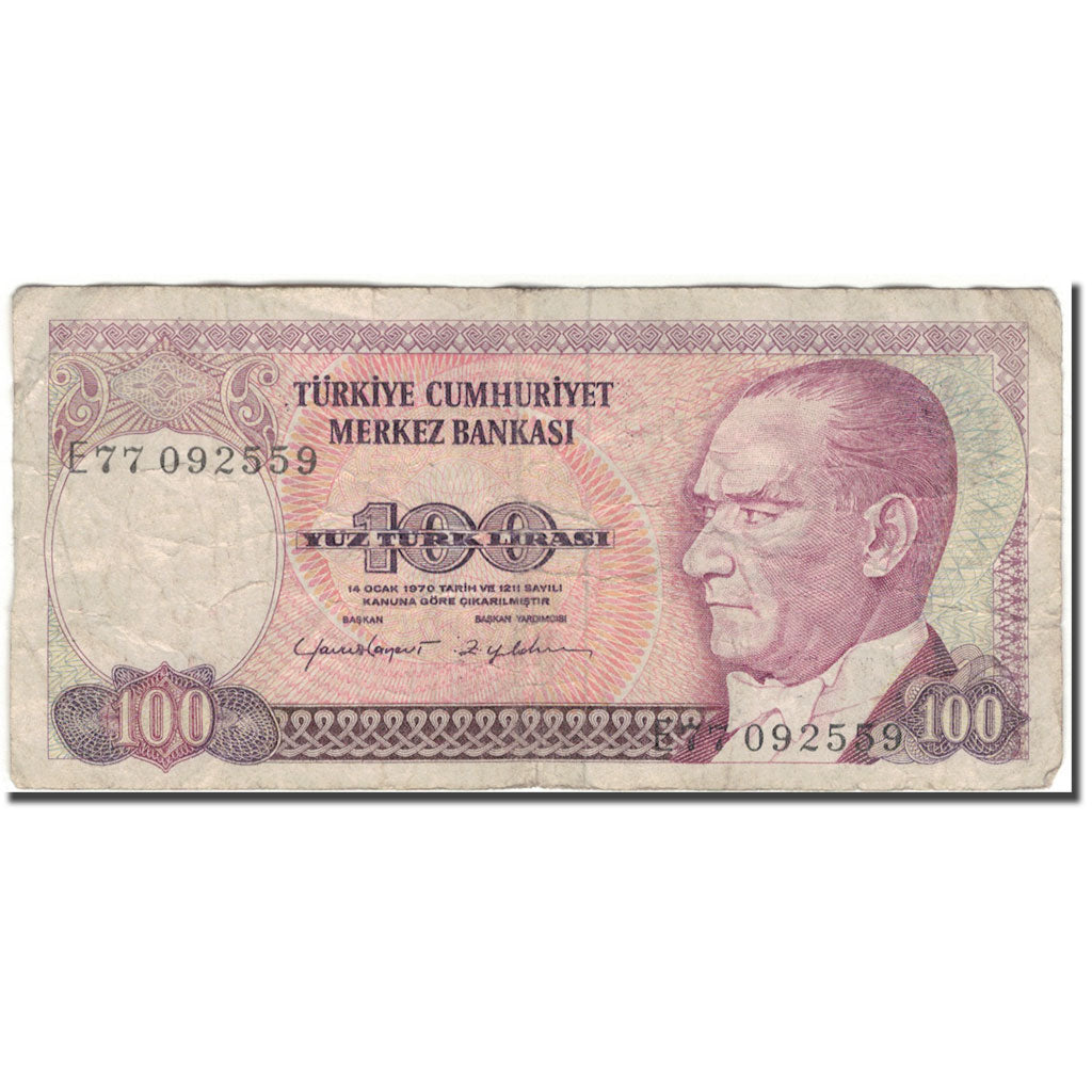 Banconote, Turchia, 100 Lira, KM:194b, B+