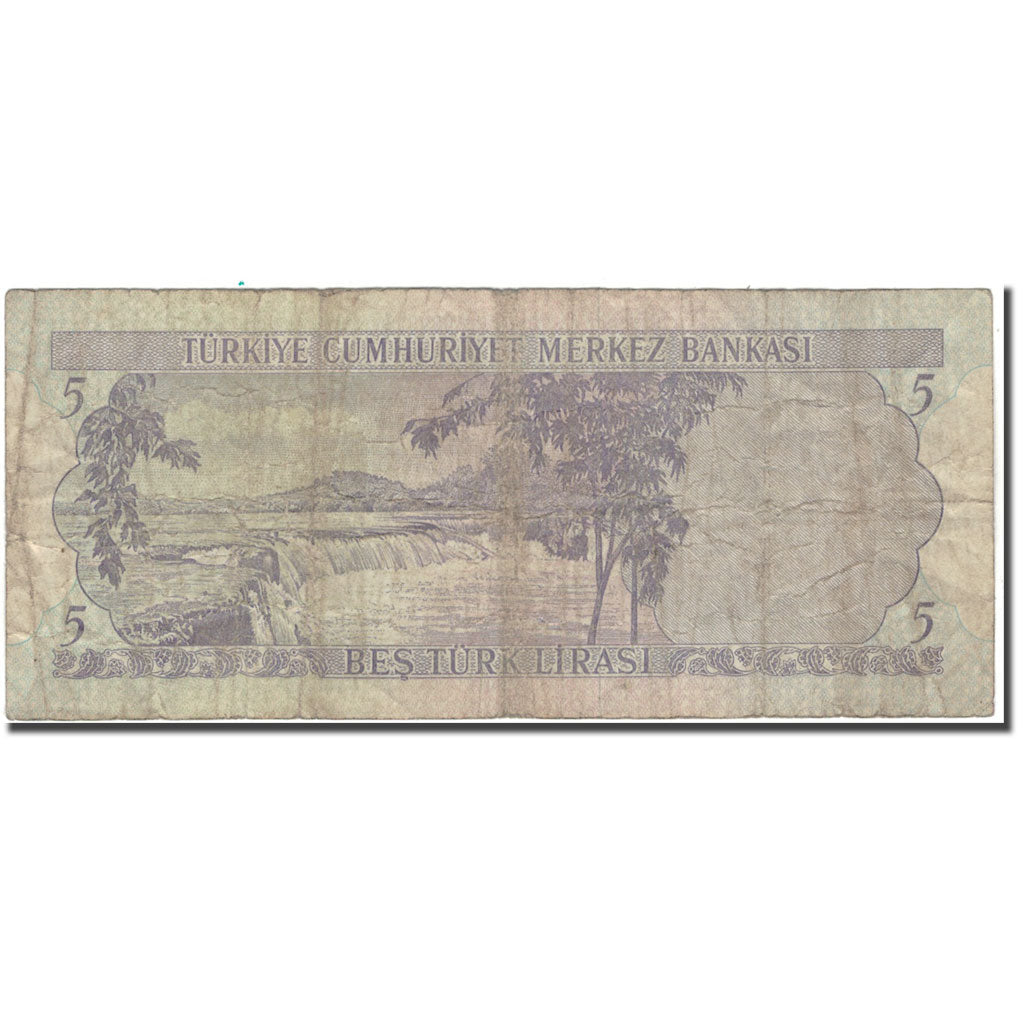 Banknote, Turkey, 5 Lira, KM:179, F(12-15)