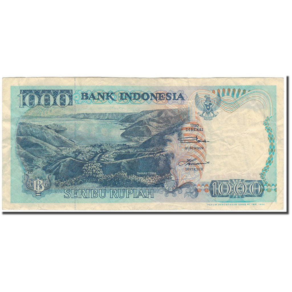 Nota, Indonésia, 1000 Rupiah, 1992, KM:129c, EF(40-45)