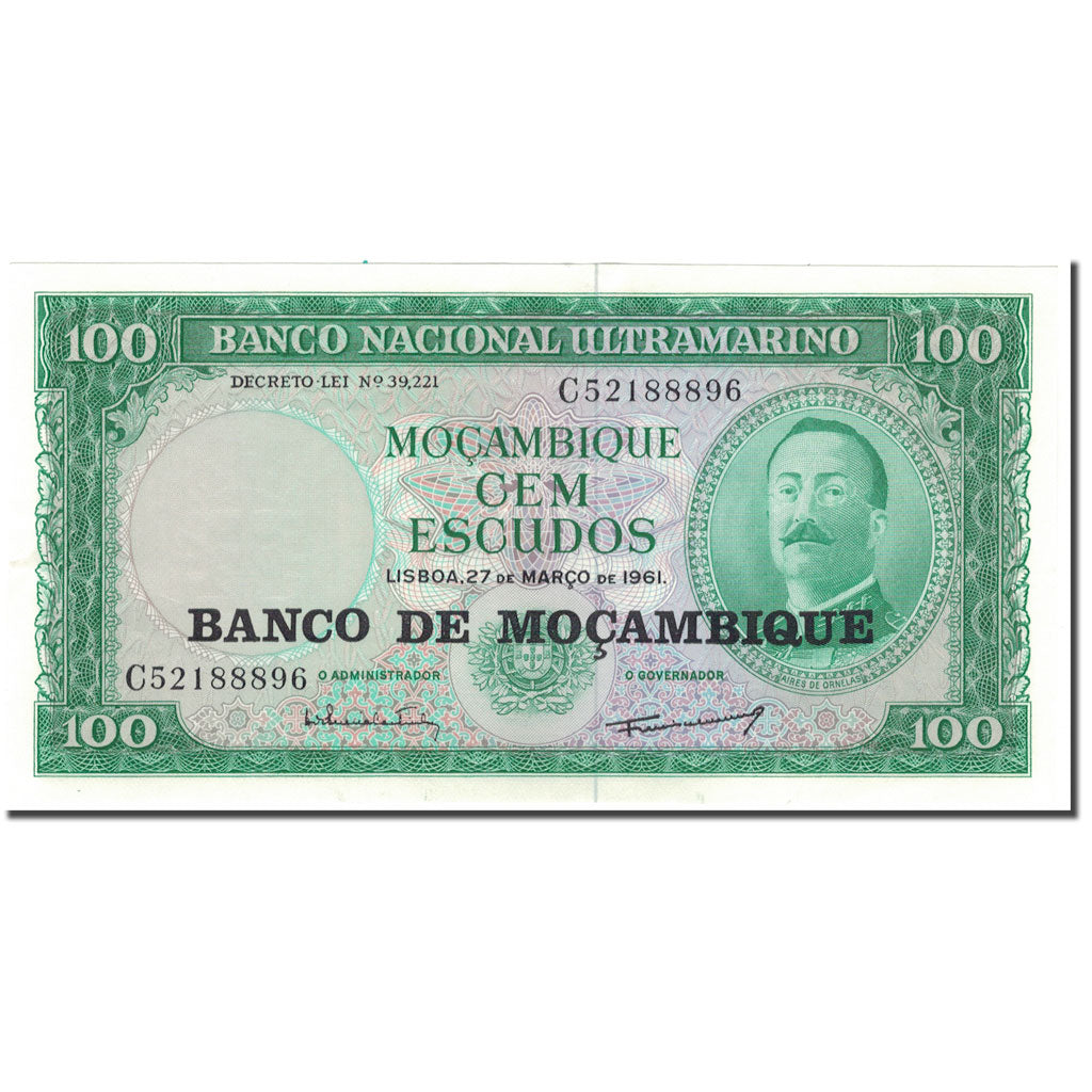 Banknote, Mozambique, 100 Escudos, 1961-03-27, KM:117a, UNC(63)