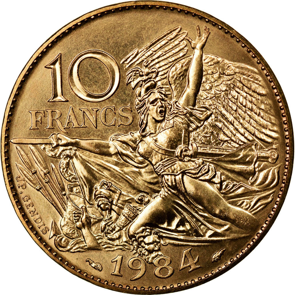 Moneta, Francia, François Rude, 10 Francs, 1984, FDC, Nichel-bronzo