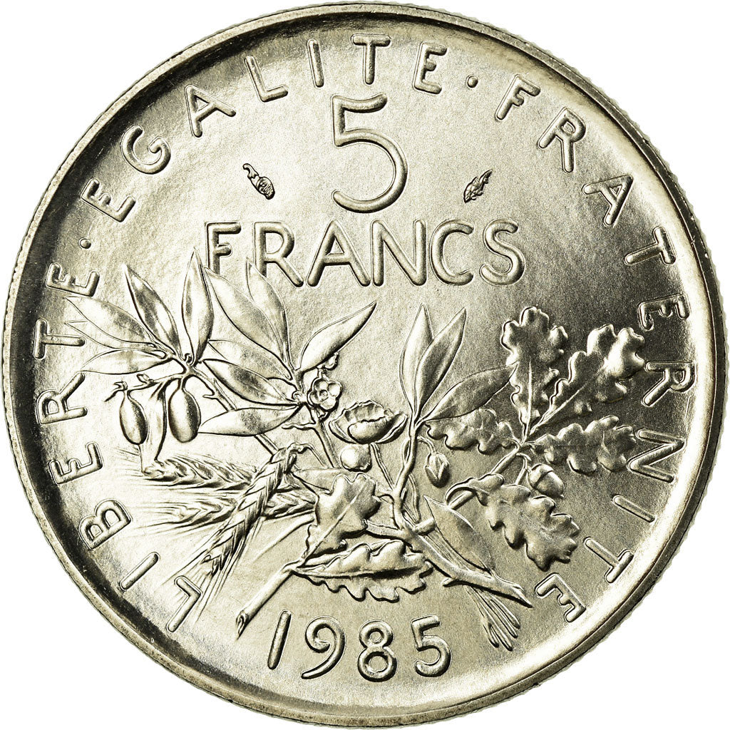 Moneta, Francia, Semeuse, 5 Francs, 1985, FDC, Nichel placcato rame-nichel