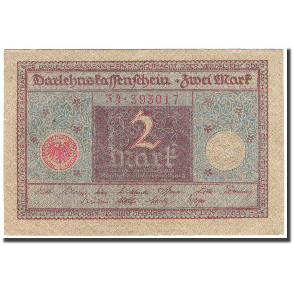 Banknote, Germany, 2 Mark, KM:60, EF(40-45)