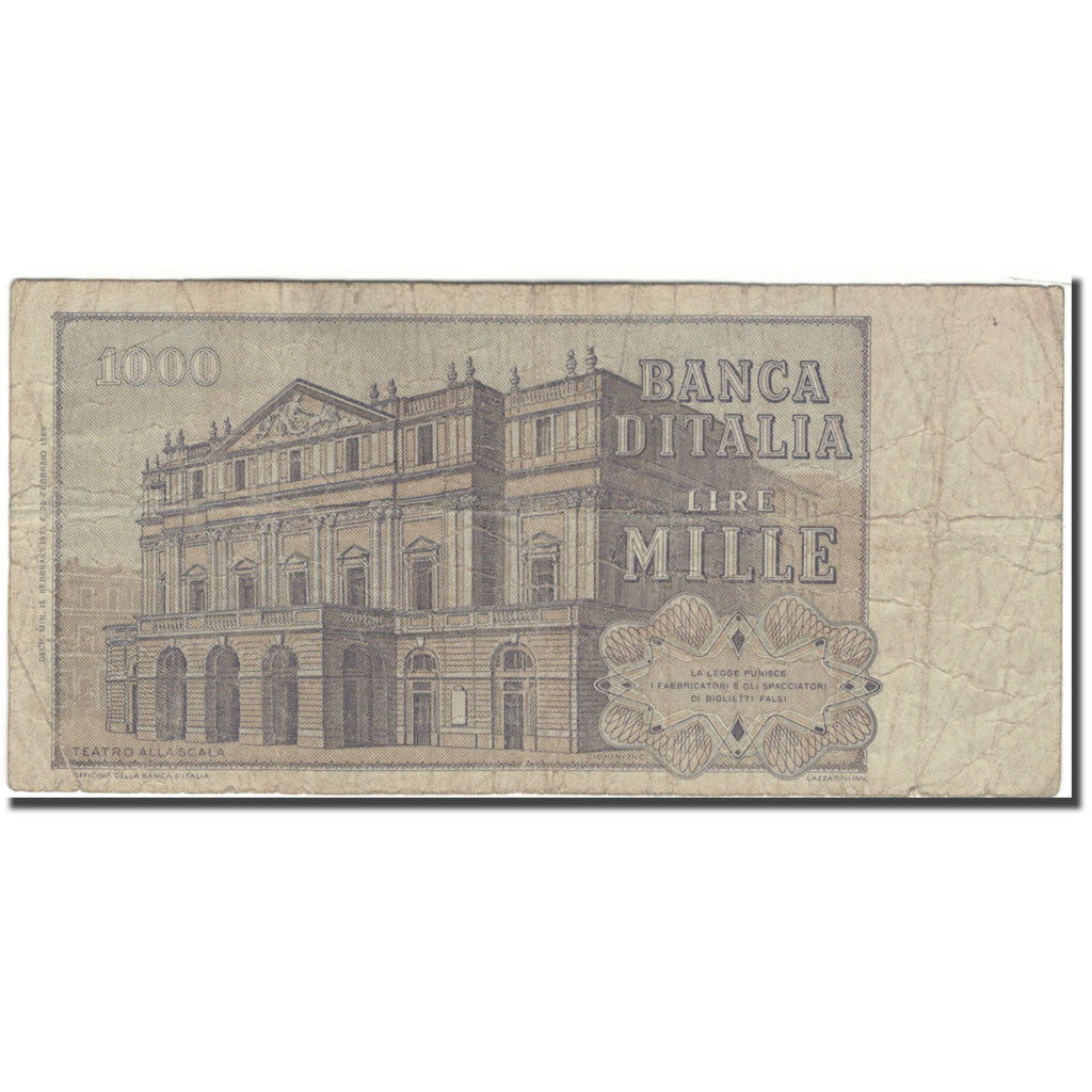 Geldschein, Italien, 1000 Lire, KM:101c, SGE+