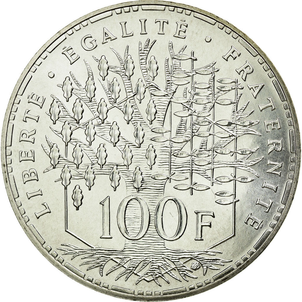 Moneta, Francja, Panthéon, 100 Francs, 1985, Paris, MS(65-70), Srebro